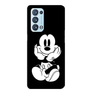 Міккі Маус чохол для Oppo Reno6 Pro Plus 5G (AlphaPrint - Мультяшні) (Маус на чорному)