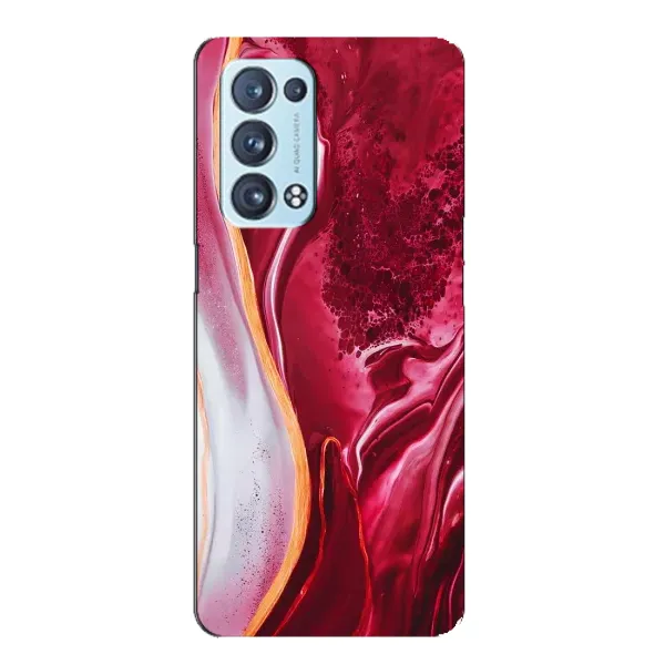 Чехол с принтом «Мрамор красный» для OPPO Reno6 Pro Plus 5G
