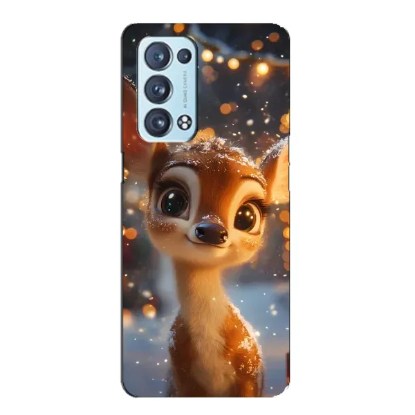 Чохол з принтом «Оленятко серед гірлянд» для OPPO Reno6 Pro Plus 5G Чохол з принтом «Оленятко серед гірлянд» для OPPO Reno6 Pro Plus 5G