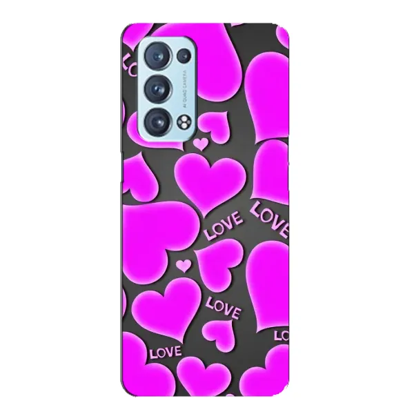 Чехол с принтом «Pink hearts» для OPPO Reno6 Pro Plus 5G Чехол с принтом «Pink hearts» для OPPO Reno6 Pro Plus 5G