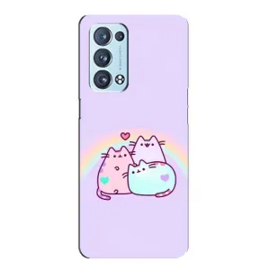 Чохол з принтом «Радужний котик» для OPPO Reno6 Pro Plus 5G