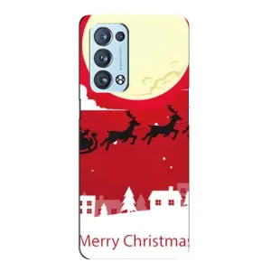 Рождественские Чехлы для Oppo Reno6 Pro Plus 5G (VPrint) (Санта с оленями)