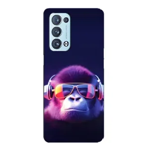 Чохол з принтом «Стильна мавпа» для OPPO Reno6 Pro Plus 5G