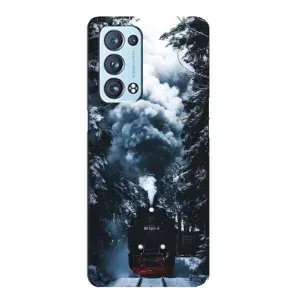 Новорічні, Святкові Чохли для Oppo Reno6 Pro Plus 5G - 2024 год (Зимовий потяг)