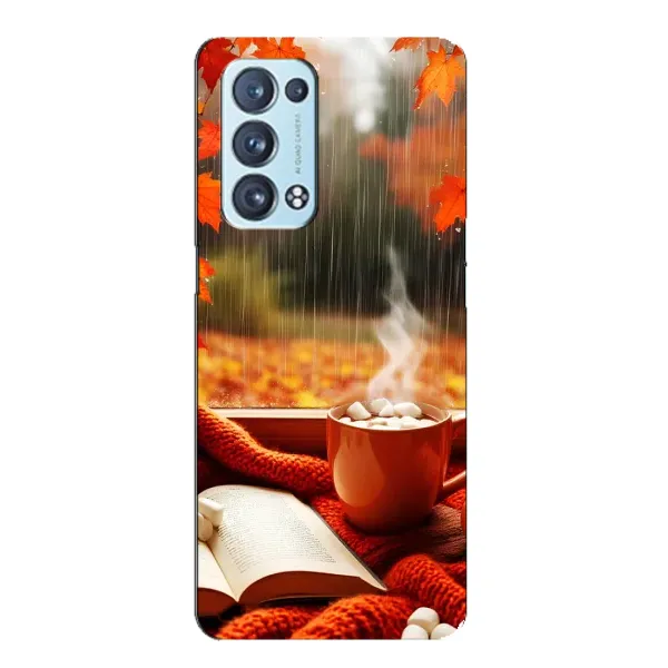 Чохол з принтом «Кава і дощ» для OPPO Reno6 Pro 5G