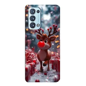 Яскравий чохол для OPPO Reno6 Pro 5G з Зимові Оленята (Олень серед подарунків)