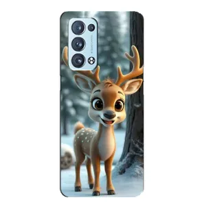Яскравий чохол для OPPO Reno6 Pro 5G з Зимові Оленята (Оленятко в лісі)