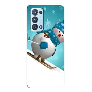 Новорічні Чохли для OPPO Рєно6 Pro 5G (VPrint) (Сніговик на лижах)