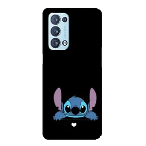 Чохол з принтом Стіч на OPPO Reno6 Pro 5G (Стіч на чорному)
