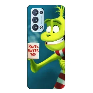 Різдвяні Чохли для Oppo Reno6 Pro 5G (VPrint) (Зелений Грінч)