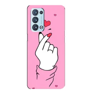 Чехол с принтом для Oppo Reno6 Pro 5G (AlphaPrint - Знак сердечка)