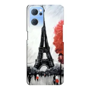 Чохол Ейфелева Вежа Oppo Reno7 5G - (AlphaPrint) (Вежа в Парижі)