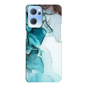 Чохол для OPPO Reno7 5G - з принтом (Дизайнерські) (AlphaPrint) (Бірюзовий мрамор)
