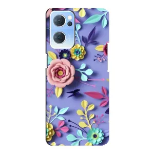 Чехлы с Цветами для Oppo Reno7 5G (VPrint) (Цветочный дизайн)