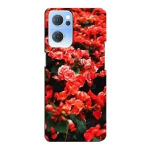 Чехлы с Цветами для Oppo Reno7 5G (VPrint) (Цветы красные)