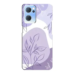 Силконовий чохол з принтом в квітах на Oppo Reno7 5G (Фіолетове листя абстракція)