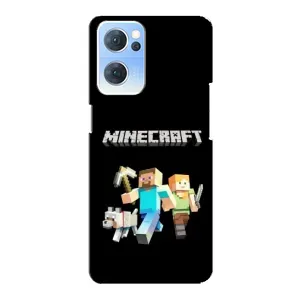 Чехол Майнкрафт на Oppo Reno7 5G (AlphaPrint) Minecraft (герои Minecraft)