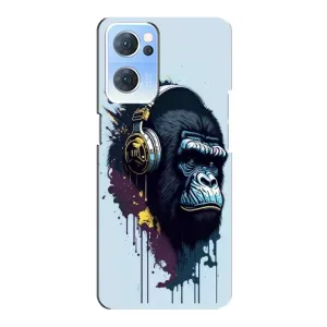 Чохол з Мавпами Oppo Reno7 5G - (AlphaPrint) (Горила в навушниках)