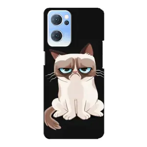 Чохол з принтом для Oppo Reno7 5G (AlphaPrint) Модні коти (Сумний кіт)