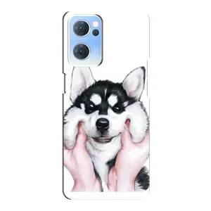 Чохол з Хаскі Oppo Reno7 5G - (AlphaPrint) (Хаскі улибака)