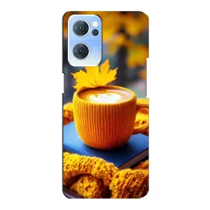 Чохол з принтом «Кава на жовтому пледі» для OPPO Reno7 5G