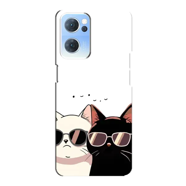 Чохол з принтом «Коти в окулярах» для OPPO Reno7 5G Чохол з принтом «Коти в окулярах» для OPPO Reno7 5G