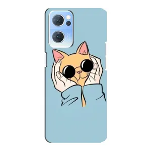 Чохол на OPPO Reno7 5G з Котиками (VPrint) (Котик в окулярах)