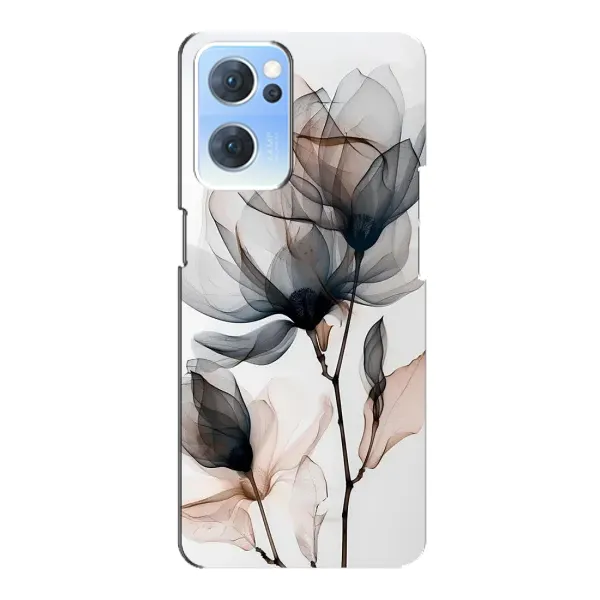 Чохол з принтом «Квіти на білому» для OPPO Reno7 5G