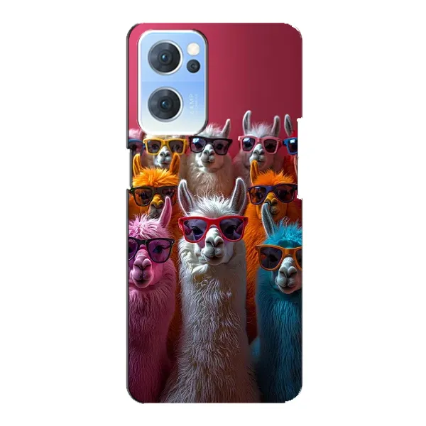 Чехол с принтом «Ламы в очках» для OPPO Reno7 5G