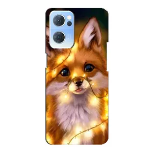 Чохли з картинкою Лисичка для Oppo Reno7 5G (VPrint) (Лисичка в гірляндах)