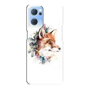Чохли з картинкою Лисичка для Oppo Reno7 5G (VPrint) (Лиса в квітах)