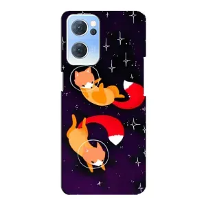 Чохли з картинкою Лисичка для Oppo Reno7 5G (VPrint) (Лисички космонавти)