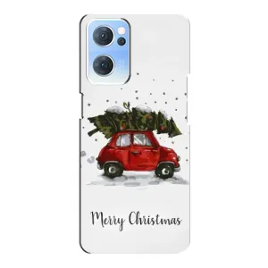 Різдвяні, Святкові Чохли для OPPO Reno7 5G (Авто з ялинкою)