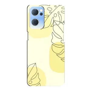 Силконовий чохол з принтом в квітах на Oppo Reno7 5G (Жовта монстера арт)
