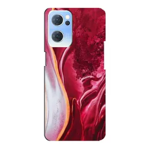 Чохол для OPPO Reno7 5G - з принтом (Дизайнерські) (AlphaPrint) (Мрамор червоний)