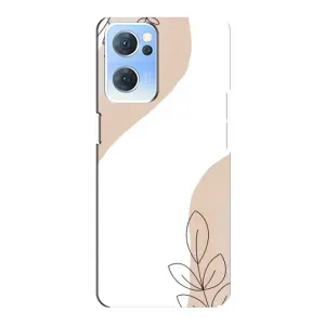 Силконовий чохол з принтом в квітах на Oppo Reno7 5G (Нюдова гілочка абстракція)