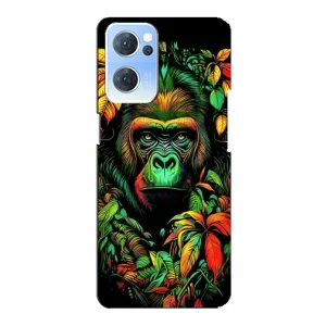 Чохол з Мавпами Oppo Reno7 5G - (AlphaPrint) (Мавпа в квітах)