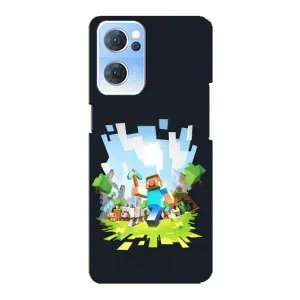 Чехол Майнкрафт на Oppo Reno7 5G (AlphaPrint) Minecraft (персонажи Minecraft)