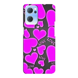 Чехлы для любимой на Оппо Рено 7 (5G) (VPrint) (Pink hearts)