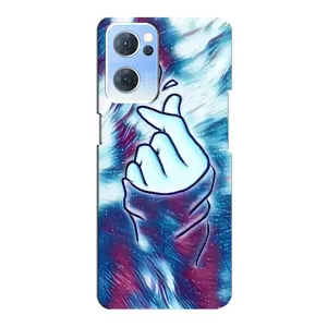 Чохол з принтом для Oppo Reno7 5G (AlphaPrint - Знак сердечка) (Радужне серце)