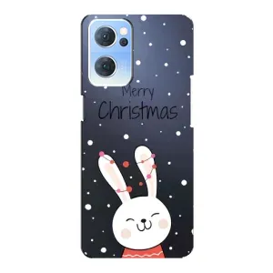 Зимні Чохли для OPPO Reno7 5G - прозорий фон (Різдвяний заєць)