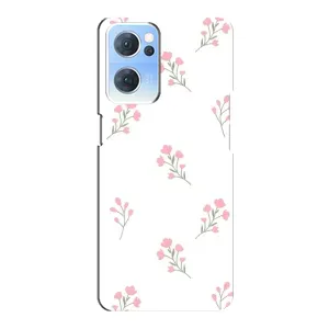 Чохол з квітковим принтом на OPPO Reno7 5G (Рожеві квіти)