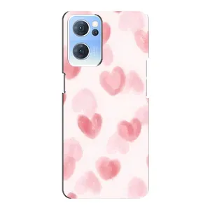 Чохол з розовим принтом для Oppo Reno7 5G (Рожеві сердечки)
