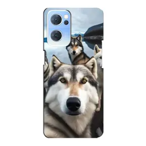 Чохол з Хаскі Oppo Reno7 5G - (AlphaPrint) (Селфі Хаскі)