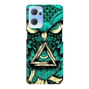 Чохол з пташками на Oppo Reno7 5G (VPrint) (Сова з оком)