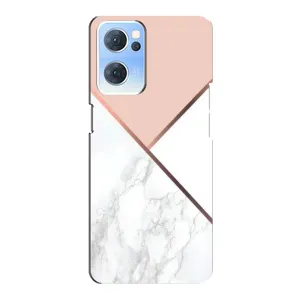 Мраморный чехол на Oppo Reno7 5G (VPrint) (Тройной мрамор)