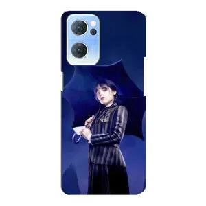 Чохли Венсдей на Oppo Reno7 5G Уенсдей (AlphaPrint) (Венздей з парасолькою)