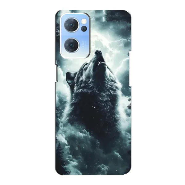 Чохол з принтом «Вовк у хмарах» для OPPO Reno7 5G