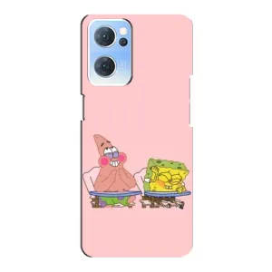 Чохол Губка Боб для OPPO Reno7 5G (За партою)