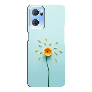 Чехлы с Цветами для Oppo Reno7 5G (VPrint) (Желтый цветок)